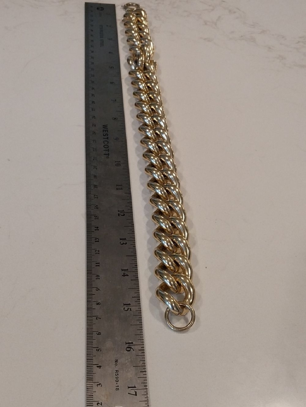 Erwin Pearl Gold-Tone Chunky Cuban Link Necklace - Polished Gold Color